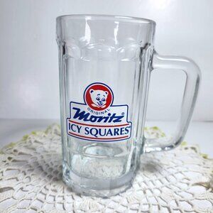 Vintage Original Moritz Icy Squares Promotional Glass Beer Mug Rare